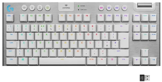 Logitech G915 TKL LIGHTSPEED 无线 GL Tactile - 游戏键盘 - 无数字键盘 - 北欧版 - 白色
