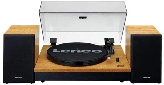 Lenco LS-300WD - 带有蓝牙®和两个独立扬声器的唱机 - 木质 - 棕色唱机