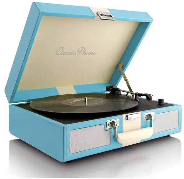 Lenco CLASSIC PHONO TT-33 - 手提箱唱机 - 内置扬声器 - 蓝色 - 唱机 蓝色