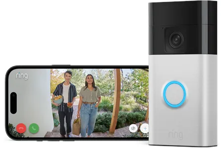 Ring Battery Video Doorbell（缎面镍）+ Chime（第二代）- 欧盟插头